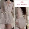 Satin Embroidered Lace Plus Chest Pad Slim Suspender Nightdress Belt Robe Women's Loungewear Set