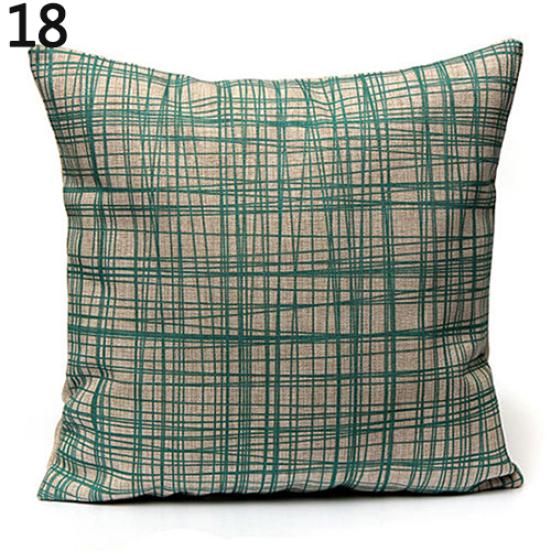 Talos Home Decor Vintage Geometric Flower Cotton Linen Throw Pillow Case Cushion Cover