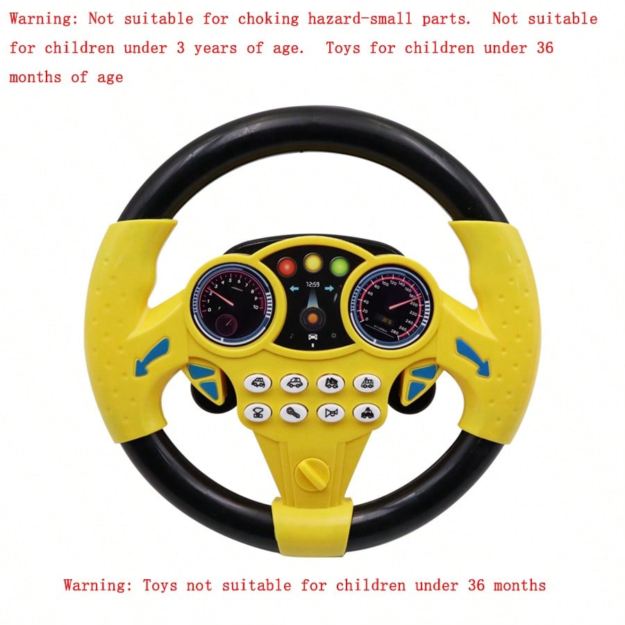 1pc Kids Simulated Driving Controller, Interactive Car Steering Wheel Toy, Educational Activity Gift, ABS Resin, Assorted Colors,No Batteries Included