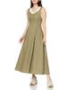 Freeze Mart Women's Back Lace-Up Maxi Jumper Skirt, Khaki, Japan, Free Size