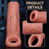 Realistic Silicone Penis Sleeve, Squirting Design with Open Head & Testicle Ring,Reusable Soft Male Sleeve, Liquid Release Function, Adult Toy for Men