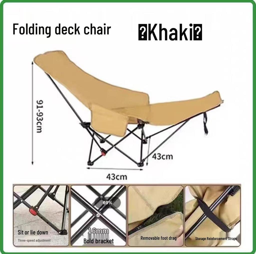 Four-Gear Adjustable Padded Folding Moon Chair for Sitting & Sleeping