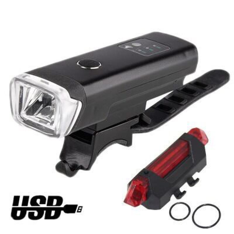 UOSU USB Rechargeable Light Sensing Bicycle Front & Tail Light Set
