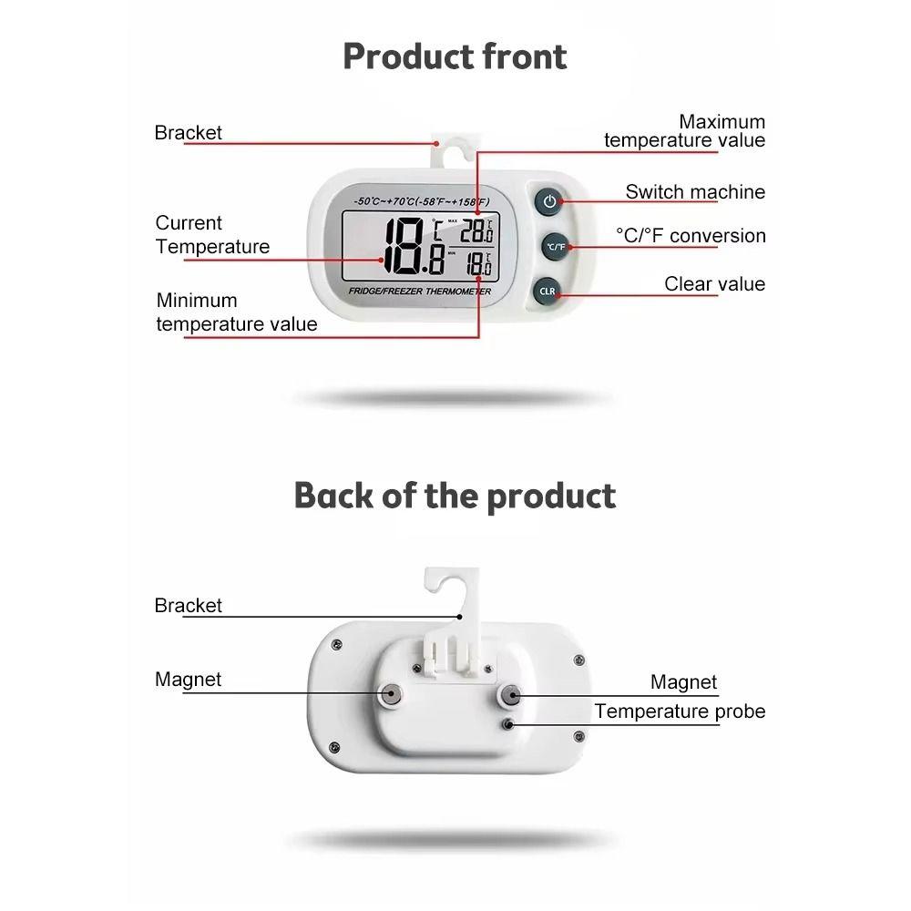 LCD Digital Screen Refrigerator Thermometer Waterproof Freezer Thermometer  Freezer Use