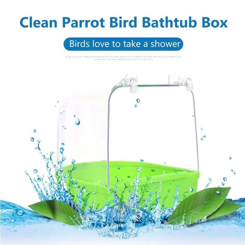Color Plastic Round Bathtubs Kit Hanging Cage Bird Cage Accessories Parrot Bathtub Bath Shower Box