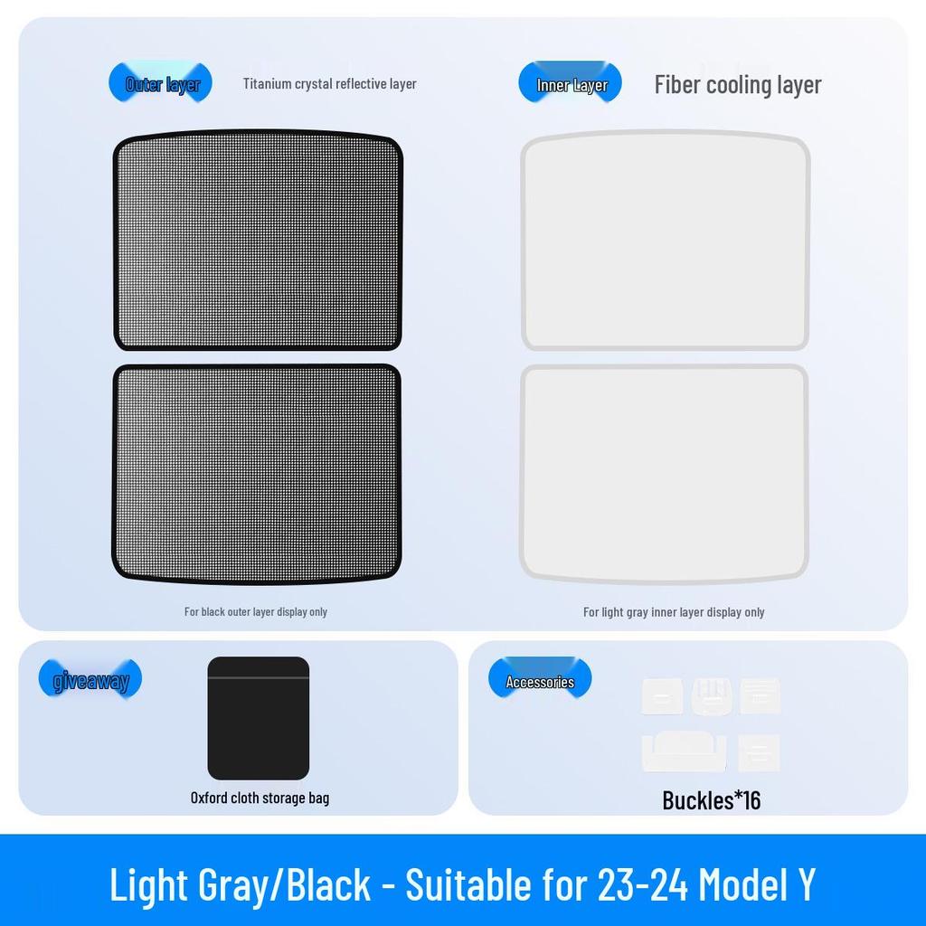 Tesla Model Y/3 Roof Sunshade Insulation