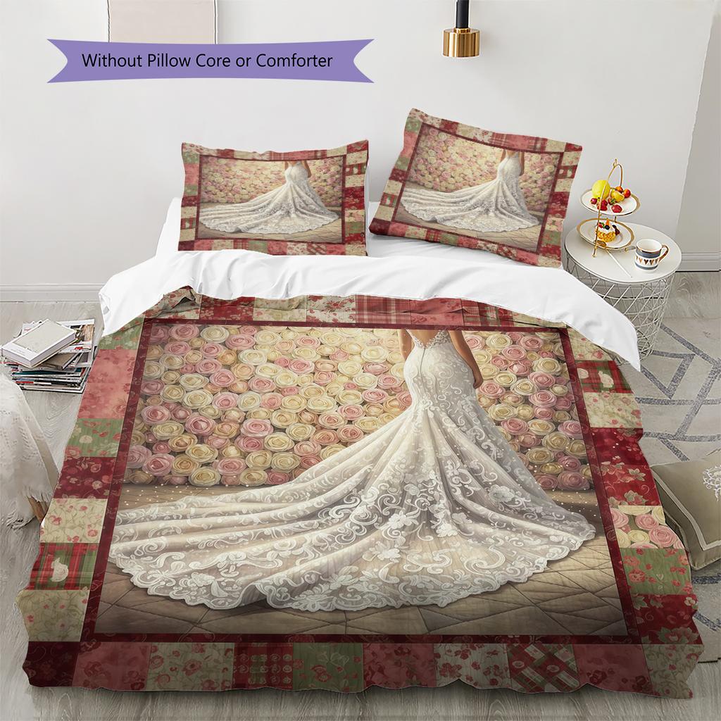 Cartoon Pattern Bedding Quilt Set Quilt Cover Pillowcase Home Decoration Birthday Gift (1 * Duvet Cover + 2 * Pillowcase, Without Core)
