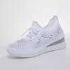 Ladies Four-Season Mesh Platform Shoes Bling Triangle Rhinestone Soft Rubber Sole Casual Daily Sneakers