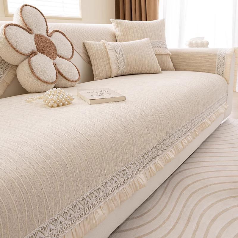 Chenier Sofa Cover Is Universal In All Seasons, Anti-Grab And Anti-Stick Sofa Cover, French Cream Wind Non-Slip Sofa Cushion
