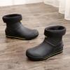 [One piece] Rain shoes men's short and medium non-slip waterproof shoes outdoor water boots warm fishing rain boots rubber shoes