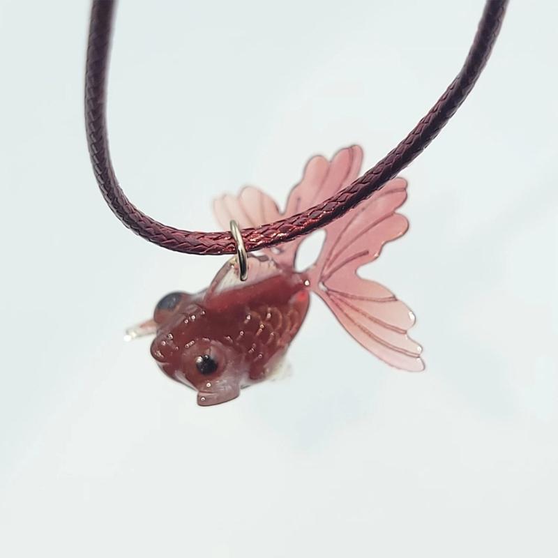 Y2K Resin Goldfish Pendant Necklace for Women Fashion Egirl Punk Clavicle Chain Fashion Jewelry Valentines Day Gifts