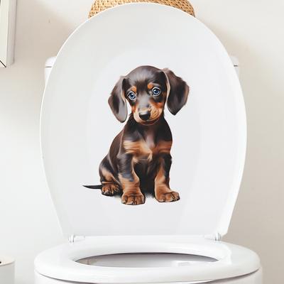 Animal 3D Simulation Dog Bathroom Toilet Toilet Wall Stickers