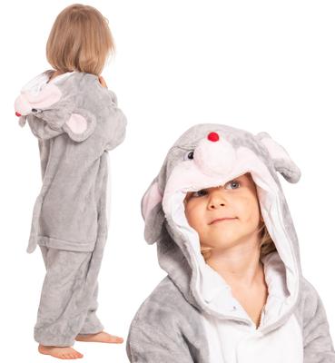 Children's Pyjamas Kigurumi Onesie Costume Mouse Grey 125-135 Cm