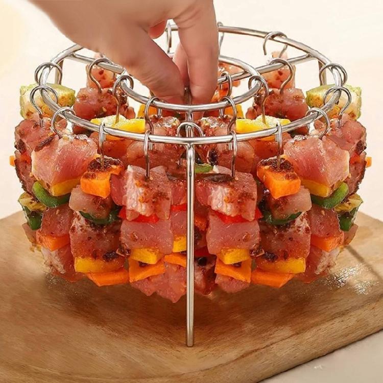 Easy to Clean Stainlesses Steel Air Fryers Skewers Rack Outdoor Grills Accessories for Meat Vegetables Chicken