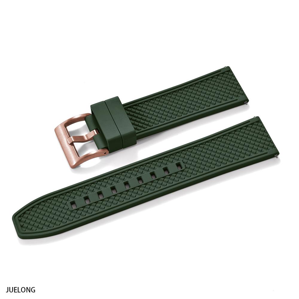 Professional Diving Watch Band FKM Rubber Strap 18mm 20mm 22mm 24mm Quick Release Bullet Shape for Dive Watch Waterproof Durabl