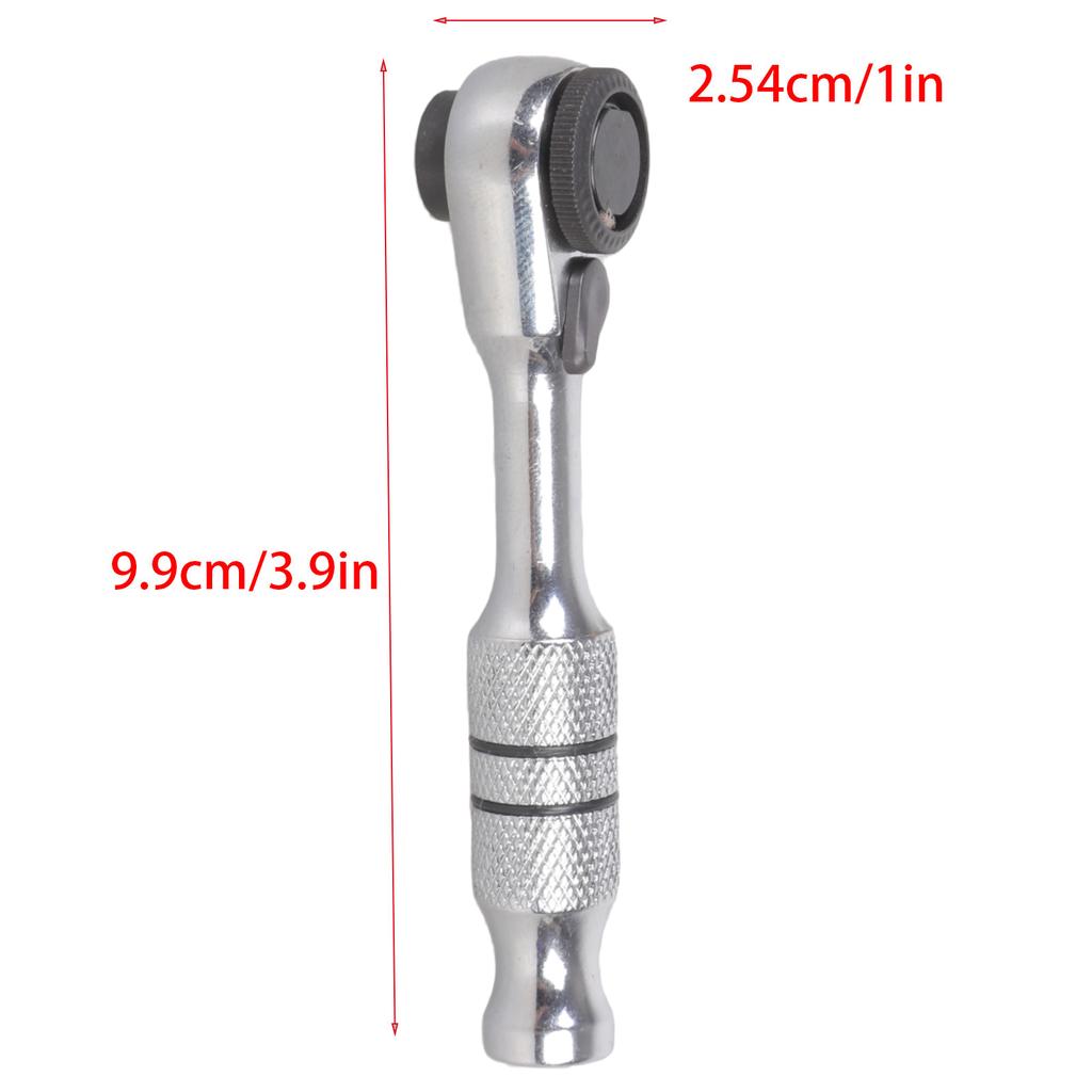 Heavy Dutys 1/4in Ratcheting Wrench With 7Position Adjustable Head And NonSlip Grip For DIY Projects 180Degree Direction