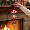 Holiday Wall Hanging Decor Christmas Skydiving Santa Claus/Gingerbread Man Ornament, 2D Flat Wooden Pendant with Festive Tree Pendants String and Bell
