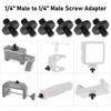 1-6pcs 1/4" Male To 1/4" Male Threaded Tripod Screw Adapter Double Head Stud Mounting Thread Converter for Camera Tripod Mic