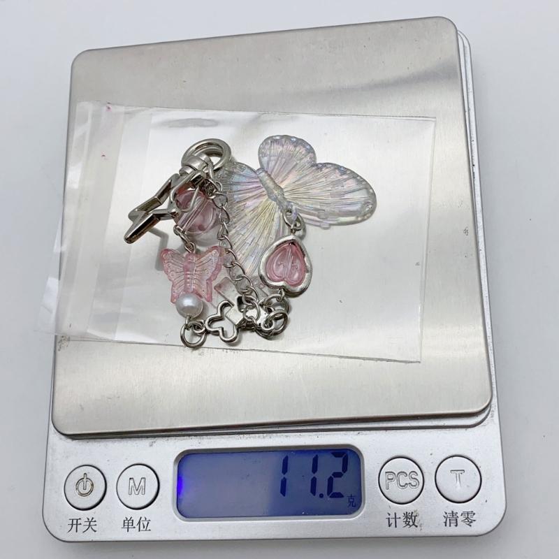 Butterfly Beaded Phone Lanyard Bowknot Pendant Wrist Strap Detachable Phone Chains Keyring Portable Accessory for Women