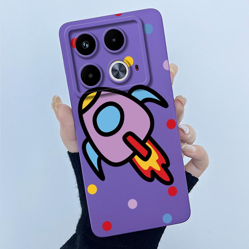 For Infinix Note 40 Pro Plus 40X 4G 5G Phone Case Cute Cartoon Flower Protective Liquid Silicone Soft Back Cover Ultrathin Shell