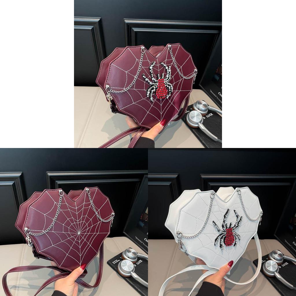 Alien Girl Heart Shape Shoulder Bag With Chain Water Dots For Streetwear Fashion