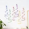 6PCS Spiral Pendant Party Streamers Hanging Plastic Streamer Spiral Pendant Twin Tail Party Ceiling Foil Swirl Decorations