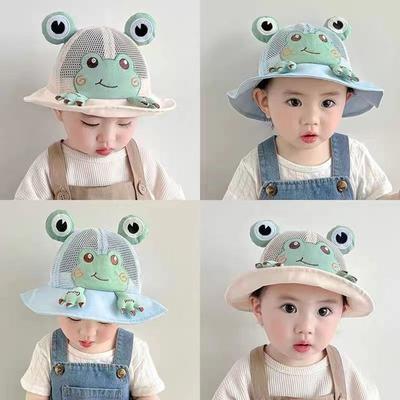 Cartoon Frog Shape Hat for 1-2 Years Old Boys Girls Outdoor Fisherman Sunshade Cap