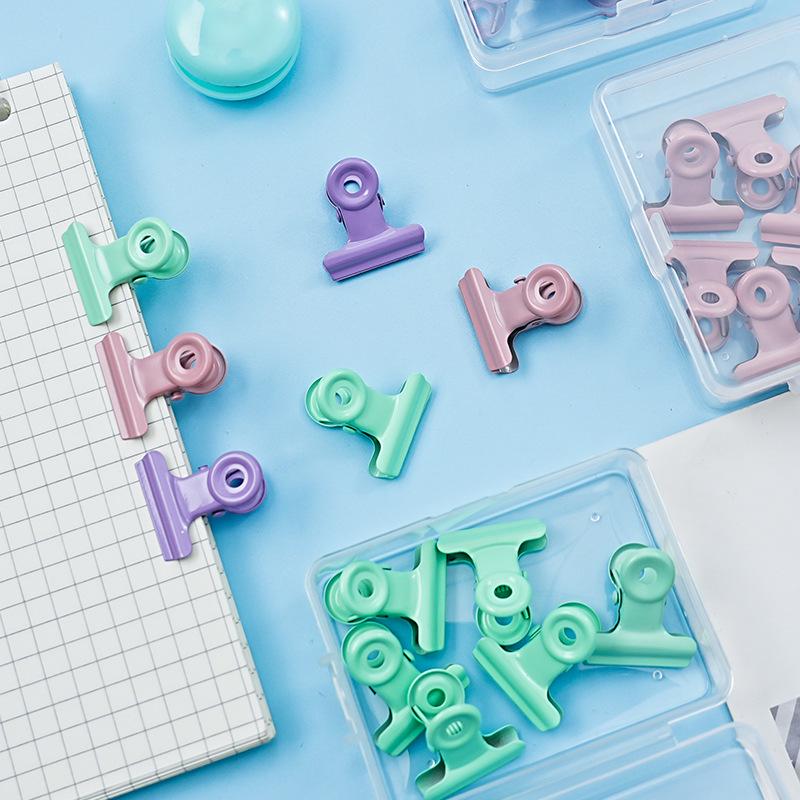 Premium Colorful Round-Head Metal Paper Clips Box