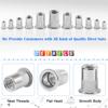 180Pcs 304 Stainless Steel Flat Head Threaded Nut Insert Nutsert  Nut Assortment Kit - M3  M5 M6 M8 M10