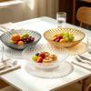 1Pcs Exquisite Flower Shaped Transparent Fruit Plate Plastic Dessert Salad Tray Light Luxury Household Snack Plate