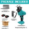 98VF Green Cordless Reciprocating Saw with 1/2pc Li-ion Battery 4 Blades Portable Rechargeable Metal Wood Cutting Tool