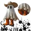 Halloween Resin Cute Ghost Statue Ghost Cowboy with Boots Ghost Ornaments Garden Statue for Tabletop Halloween Decor Ghost Decor