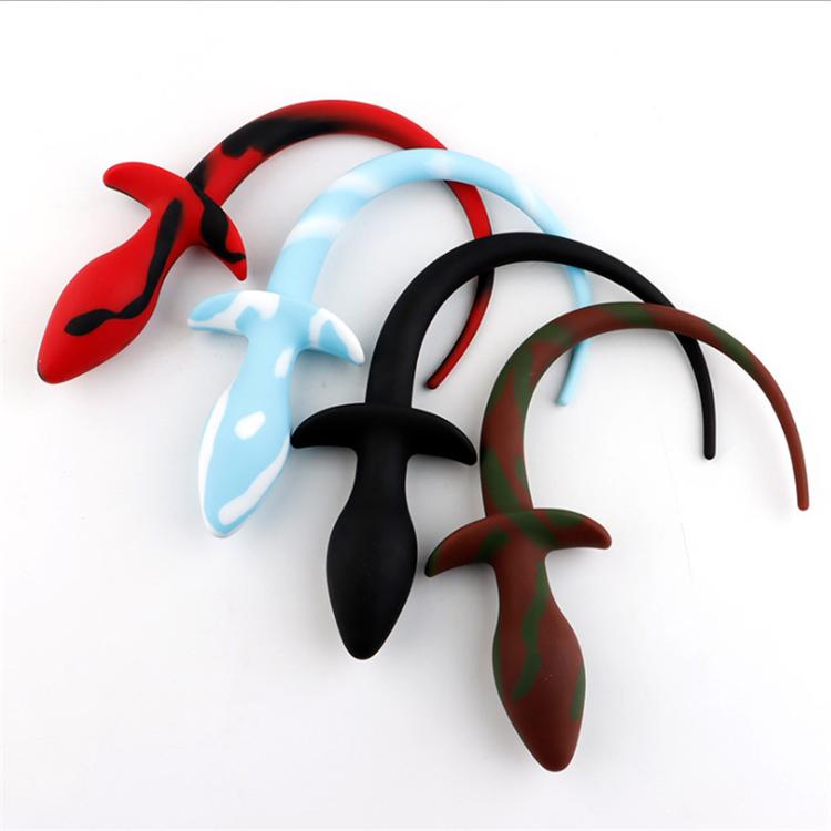 Silicone Long Anal Plug,Prostate Stimulating Anal Toys Butt Plug For Male Gay,Dog Tail Anal Plug Adult Anal