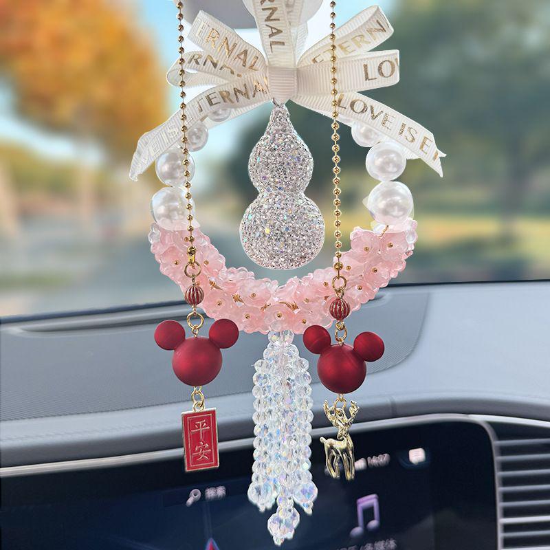 Crystal Gourd Car Safety Pendant for Rearview Mirror - Goddess Vibe Interior Decoration