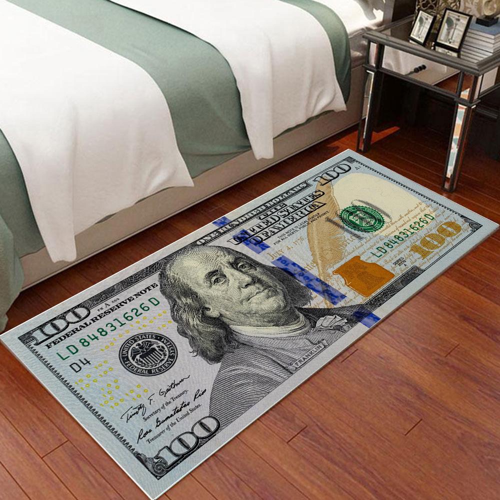 Dollar-Muster rutschfester Teppich für Wohnzimmer, Küche, Bad, Flur, Eingang, Heimdekoration, Bodenmatte