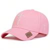 Unisex Letter Cross Embroidery Baseball Caps Outdoor Adjustable Spring And Autumn Casual Sunscreen Hat