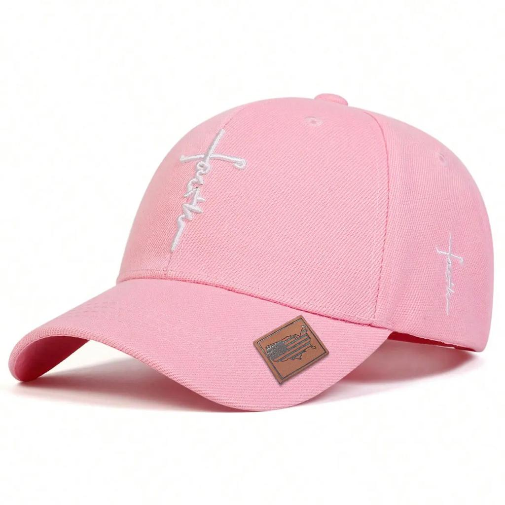 Unisex Letter Cross Embroidery Baseball Caps Outdoor Adjustable Spring And Autumn Casual Sunscreen Hat