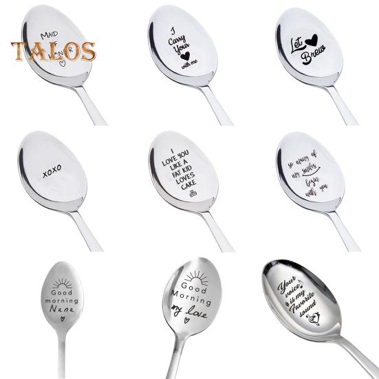 Łyżka do zupy Naczynia nierdzewne Romantyczny napis Trwały, gładki posiłek Łyżka do deserów Prezent na Walentynki