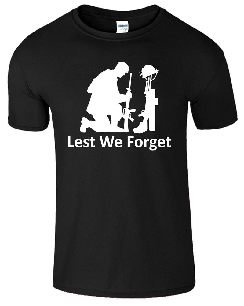 Remembrance day poppy war tshirt lest we forget army soldier military mens kids 2XL