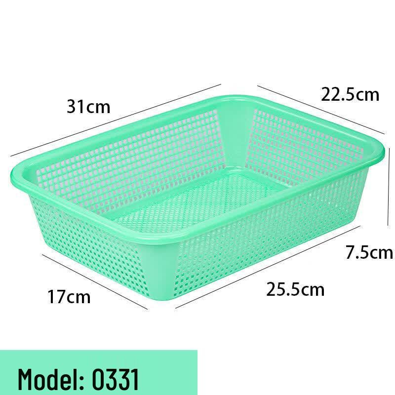Rectangular Plastic Draining Storage Basket