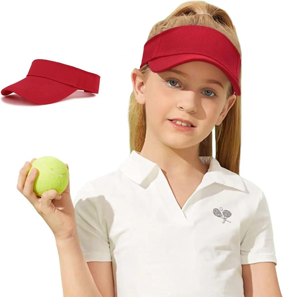 2pz/1pz Stella del Secolo UPF 50+ Visiera Solare per Bambini Regolabile per Ragazze con Coda di Cavallo Alta Cappello da Tennis Sportivo per Ragazzi Visiera da Corsa Golf