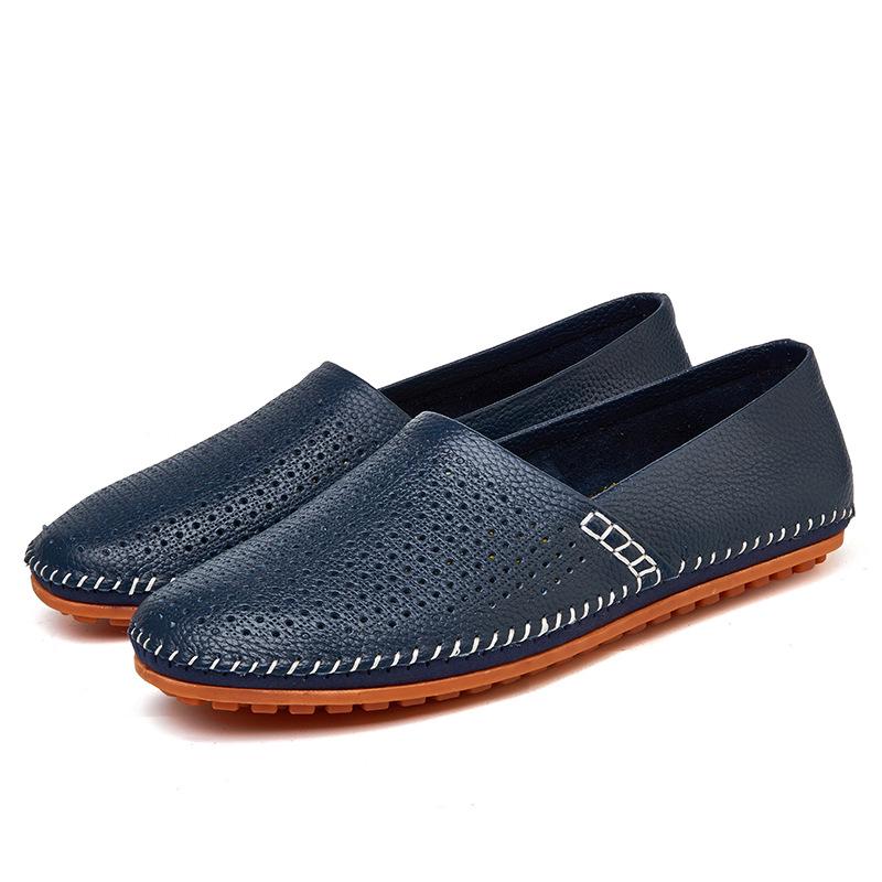 Autumn Men s British Casual Slip-On Cowhide Driving Shoes 41