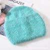 Autumn/Winter New Angora Long Plush Rabbit Fur Knit Hat, Casual Belt with Small Sequins, Warm, Thickened, Couple's Knit Hat