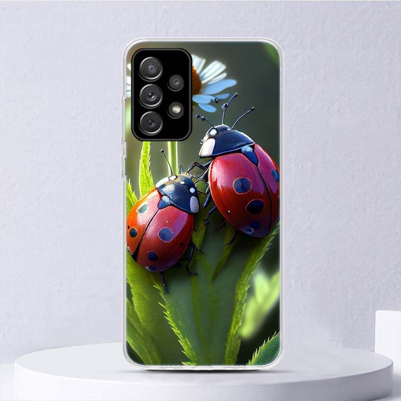 Insect Seven-Star ladybug Soft Case For Samsung Galaxy A17 A16 A26 A36 A56 A15 A14 A13 A55 A54 A53 Phone Cover A25 A35 A24 A34 A