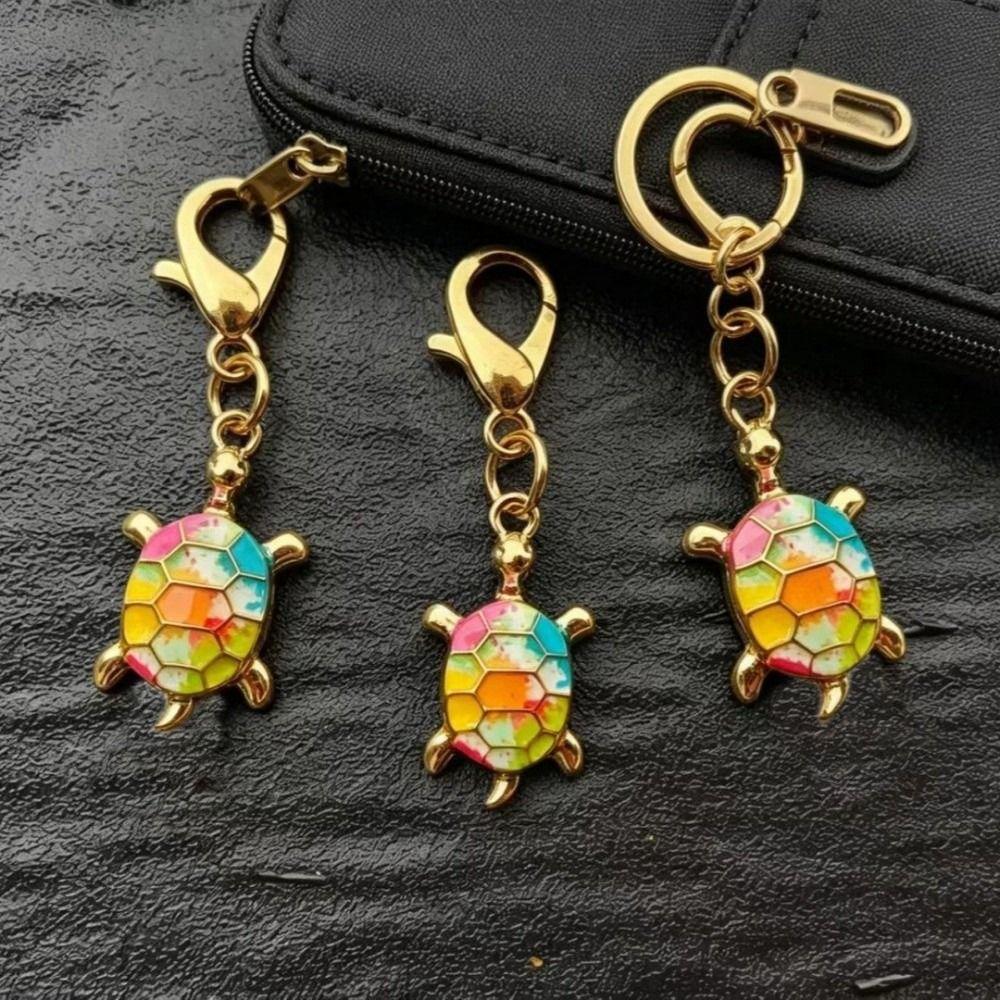 10/12pcs DIY Charms Turtle Key Chain Metal Mini Tortoise Pendant Tortoise Keychains  Small Gifts