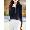 Spring new worsted wool turtleneck knitted sweater semi-zipper solid color pit strip pullover bottoming shirt top