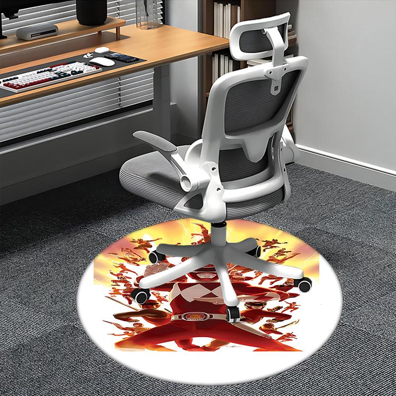 Power Rangers Red Ranger Chair Mat - Round Carpet for Home Decor, Office Rug, Gift Idea for Living Room, Bedroom s0486b