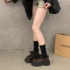 Thick Bottom Fashion Style Leather Women's Pumps Lace Up Thick Soled Loafers Retro High Heels Mary Janes Fashion Heeled Shoes