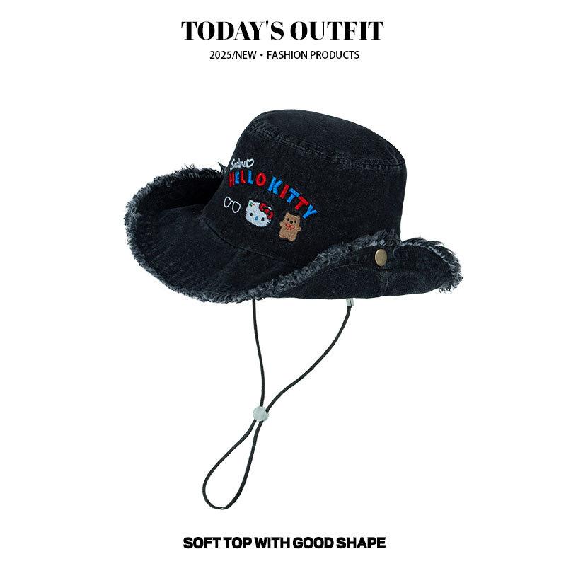 

Весна Новая Панама Европейская и Американская Мода Универсальная Тай-Дай Шляпа-Ведро Уличная Теплая Маленькая Шляпа-Ведро для Лица Женская Модная