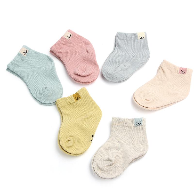 Cute Baby Socks for Newborn Toddler Boys and Girls Mulitiple Choices 0-6 Months Spring and Autumn 6 for a Set Soft Cotton W0038